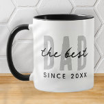 The Best Dad Since 20XX Modern Simple Preppy Mug<br><div class="desc">This simple and modern design is composed of san serif typography.</div>