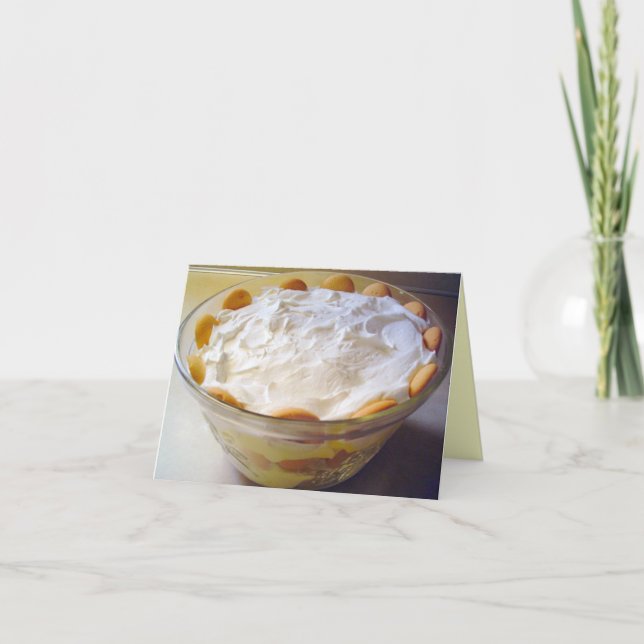 The Best Easy Banana Pudding Recipe Ever Note Card (Front)