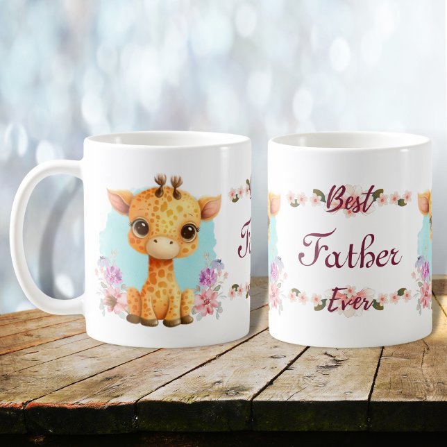 The Best Ever Cute Giraffe Themed Personalised Coffee Mug (Creator Uploaded)