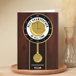 The Best Ever Grandfather Clock Funny Birthday Thank You Card<br><div class="desc">Need a unique and funny way to say happy birthday to your grandparent?  Try this greatest grandfather of all time birthday card with gold and red wood vintage grandfather clock.  Any grandad would love it.  Customise the text for a personalised message and add your name.</div>