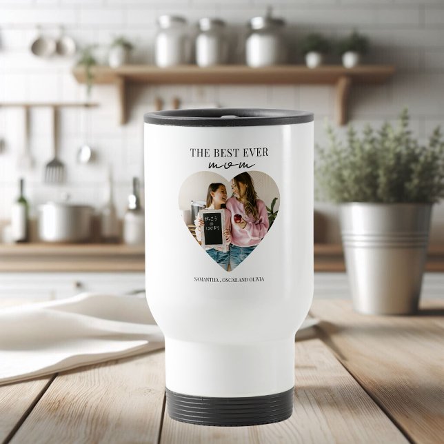 The Best Ever Mum Heart Photo Travel Mug (Creator Uploaded)