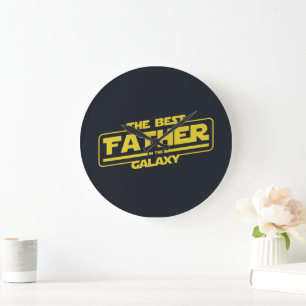 The Best Father In The Galaxy Fathers Day Gift Large Clock