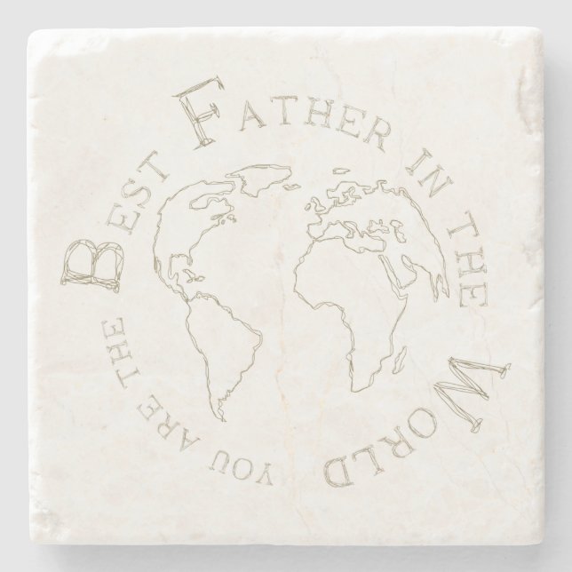 The best father in the world stone coaster (Front)