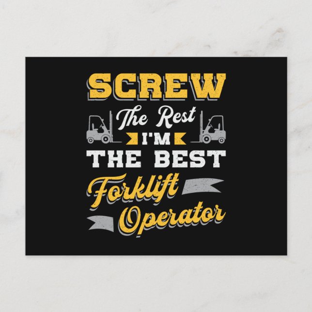 The Best Forklift Operator Driver Warehouse Worker Postcard (Front)
