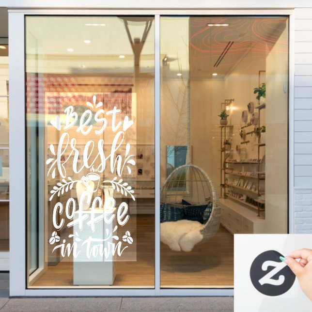 The best fresh coffee in town, rustic coffee shop (Store Window)