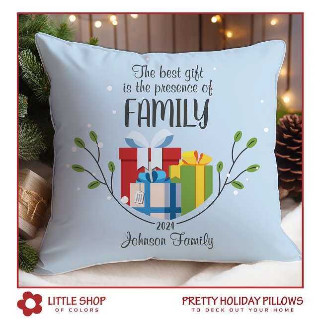 The Best Gift is Family Customisable Holiday Cushion (Creator Uploaded)