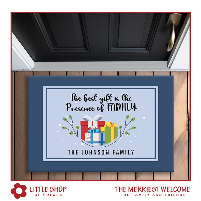 The Best Gift is Family Monogram Christmas Doormat (Creator Uploaded)