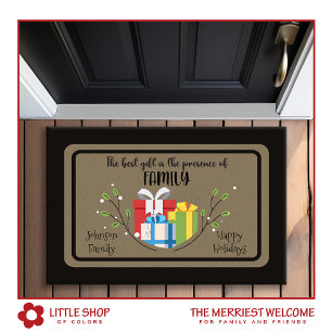 The Best Gift is Family Personalised Christmas Doormat