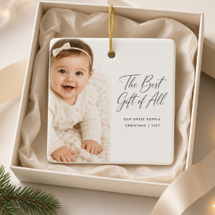 The Best Gift of All Personalised Baby Photo Ceramic Ornament