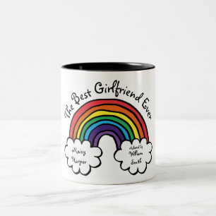 The Best Girlfriend Ever Rainbow Two-Tone Coffee Mug