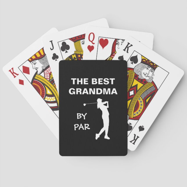 The Best Grandma By Par Golf Nana Gram Golfer Pun Playing Cards (Back)