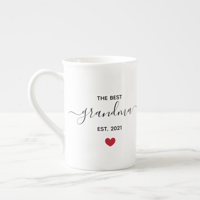 The best grandma ‘est year’ bone china mug (Left)