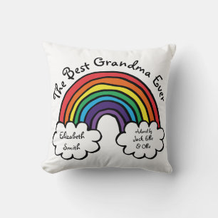 The Best Grandma Granny Ever Colourful Rainbow Cushion