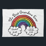 The Best Grandma Granny Ever Rainbow Tea Towel<br><div class="desc">Personalize for your special Grandma,  Grandmother,  Granny,  Nan,  Nanny to create a unique gift for birthdays,  Christmas,  mother's day,  baby showers,  or any day you want to show how much she means to you. A perfect way to show her how amazing she is every day. Designed by Thisisnotme©</div>