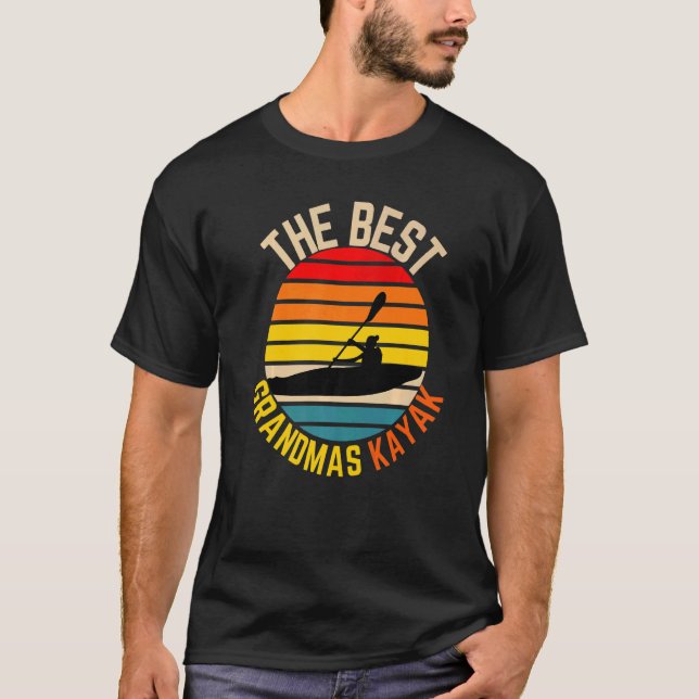 The Best Grandmas Kayak Granny Kayaking Nana Vinta T-Shirt (Front)