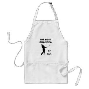 The Best Grandpa By Par Golf Granddad Golfer Pun Standard Apron