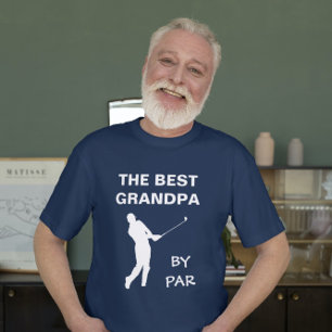 The Best Grandpa By Par Golf Granddad Golfer Pun T-Shirt
