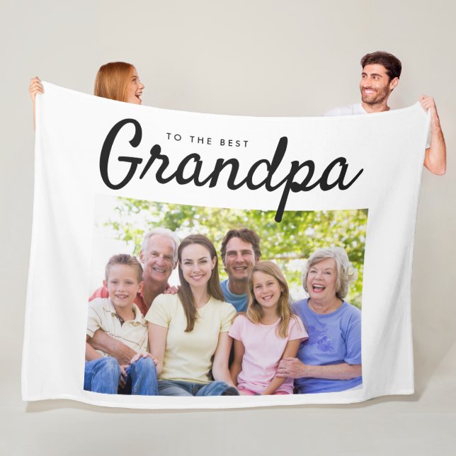 The Best Grandpa Custom Photo  Fleece Blanket (In Situ)