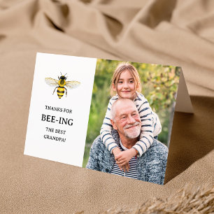 The Best Grandpa   Cute Bee and Photo Father's Day Holiday Card