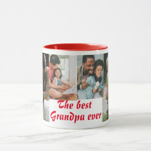 The best Grandpa Ever 4 photos red Mug