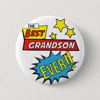 The best grandson ever pop art comic book 6 cm round badge