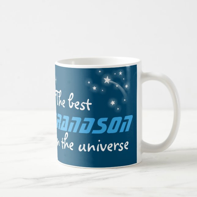 "The best grandson in the universe" blue mug (Right)