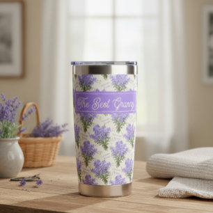 The Best Granny Lavender Floral Stainless Steel  Insulated Tumbler