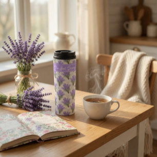 The Best Granny Lavender Floral Stainless Steel  Thermal Tumbler