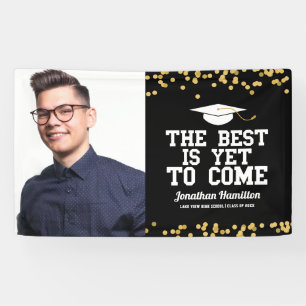The Best Is Yet To Come Black Grad Party Photo Banner