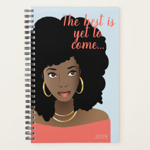 The Best is Yet to Come! Black Woman, Light Blue Planner