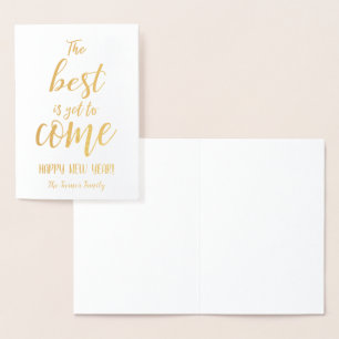 The Best Is Yet To Come Gold Foil Monogram Card