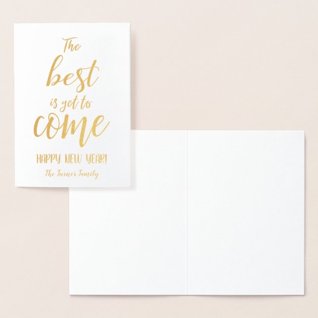 The Best Is Yet To Come Gold Foil Monogram Foil Card (Display)