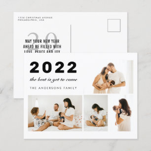 The Best is Yet to Come New Year 4 Photo Holiday Postcard