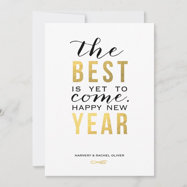 The Best is Yet to Come New Year Card - Faux Foil (Front)