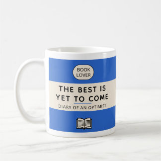 The Best Is Yet To Come Retro Paperback Cover Blue Coffee Mug
