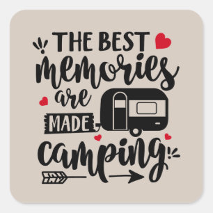 The best memories word art Camping Square Sticker