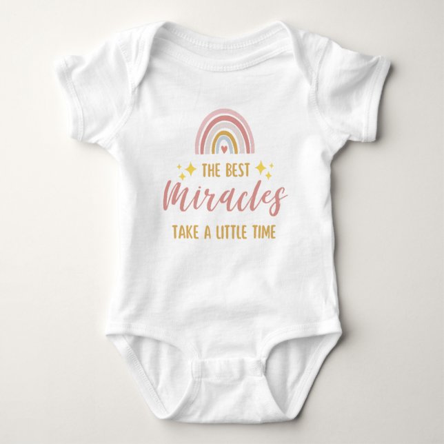 The Best Miracles Take A Little Time IVF Baby Bodysuit (Front)