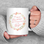 The Best Moms Get Promoted to Gigi Two-Tone Coffee Mug<br><div class="desc">Celebrate grandma-to-be with our beautiful custom gift featuring the phrase "The Best Moms Get Promoted to Gigi" in elegant, modern typography. Customise the text with any special name - Nana, Mimi, Gigi, etc! Surrounded by a lovely coral pink floral wreath design, this heartfelt keepsake is the perfect way to show...</div>