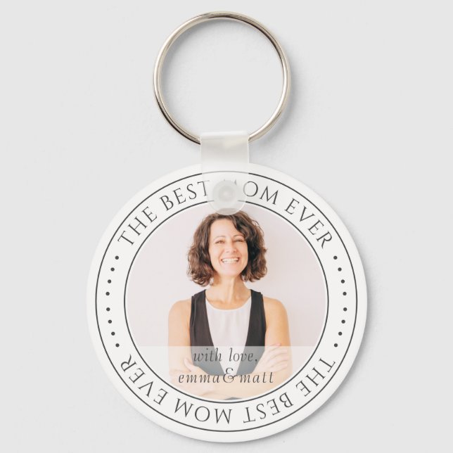 The Best Mum Ever Modern Classic Photo Key Ring (Front)