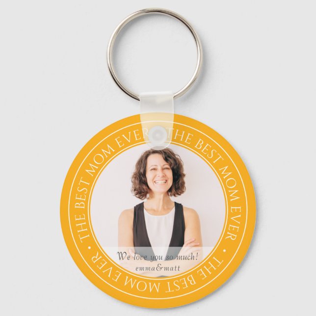 The Best Mum Ever Modern Classic Photo Keychain (Front)
