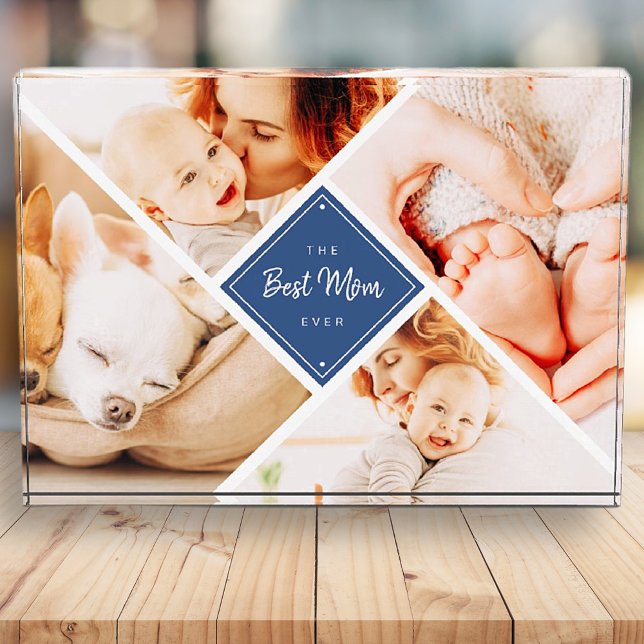 The Best Mum Ever Modern Custom Photo Block (Creator Uploaded)