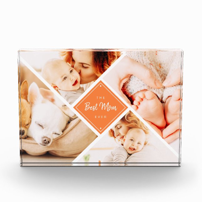 The Best Mum Ever Modern Custom Photo Block (Front)