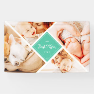 The Best Mum Ever Modern Custom Photos Banner