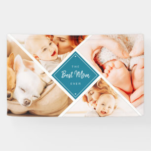 The Best Mum Ever Modern Custom Photos Banner