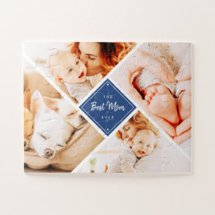 The Best Mum Ever Modern Custom Photos Jigsaw Puzzle