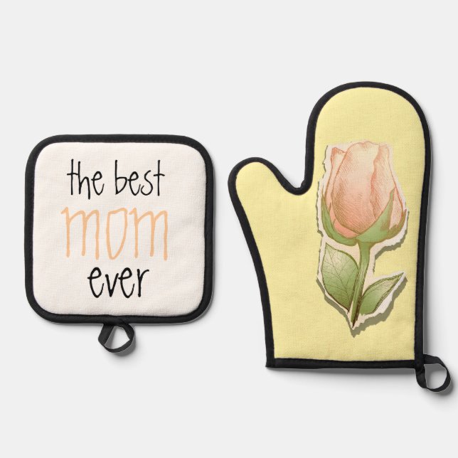 The best mum ever oven mitt & pot holder set (Front)