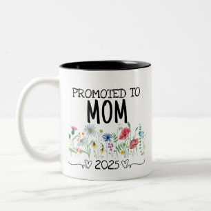 The Best Mum Get Promoted Est 2025 Two-Tone Co Coffee Mug