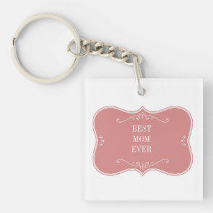 The best mum in the world, pink frame keychain