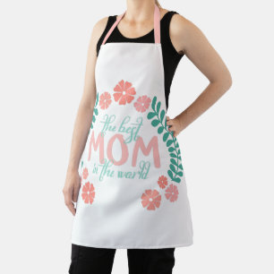 The best mum in the world text in floral spring apron