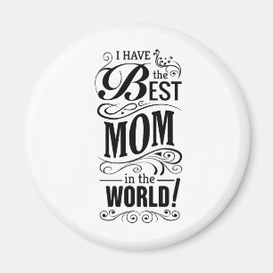 The Best Mum in the World Typographic Magnet